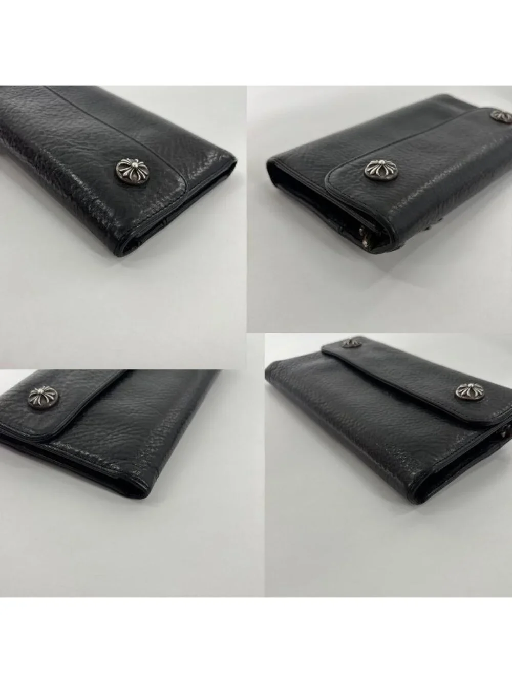 Chrome Hearts Super Wave Cross Ball Wallet Black